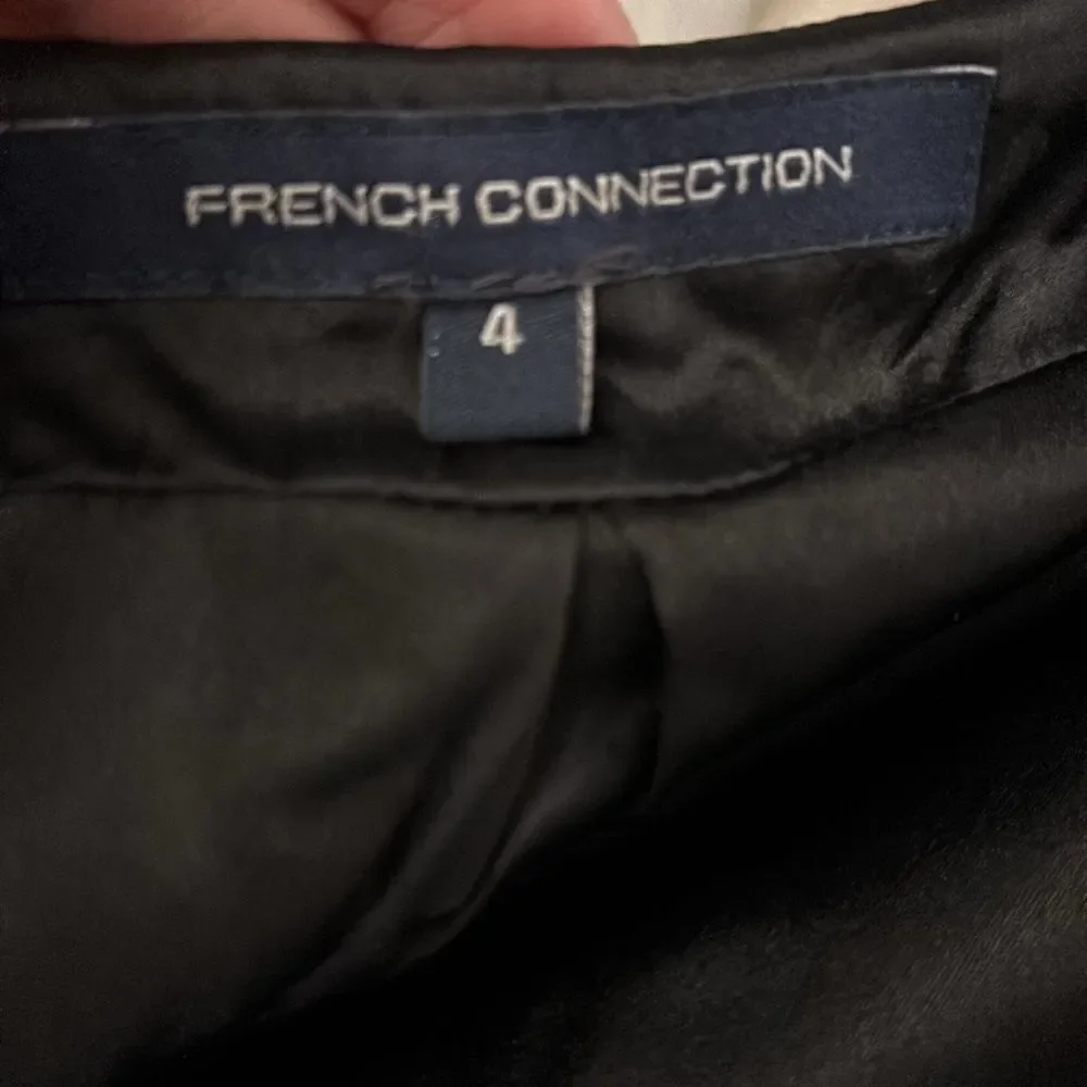 French Connection 100% viscose Chic Black Ruffled/beaded Jacket, US4